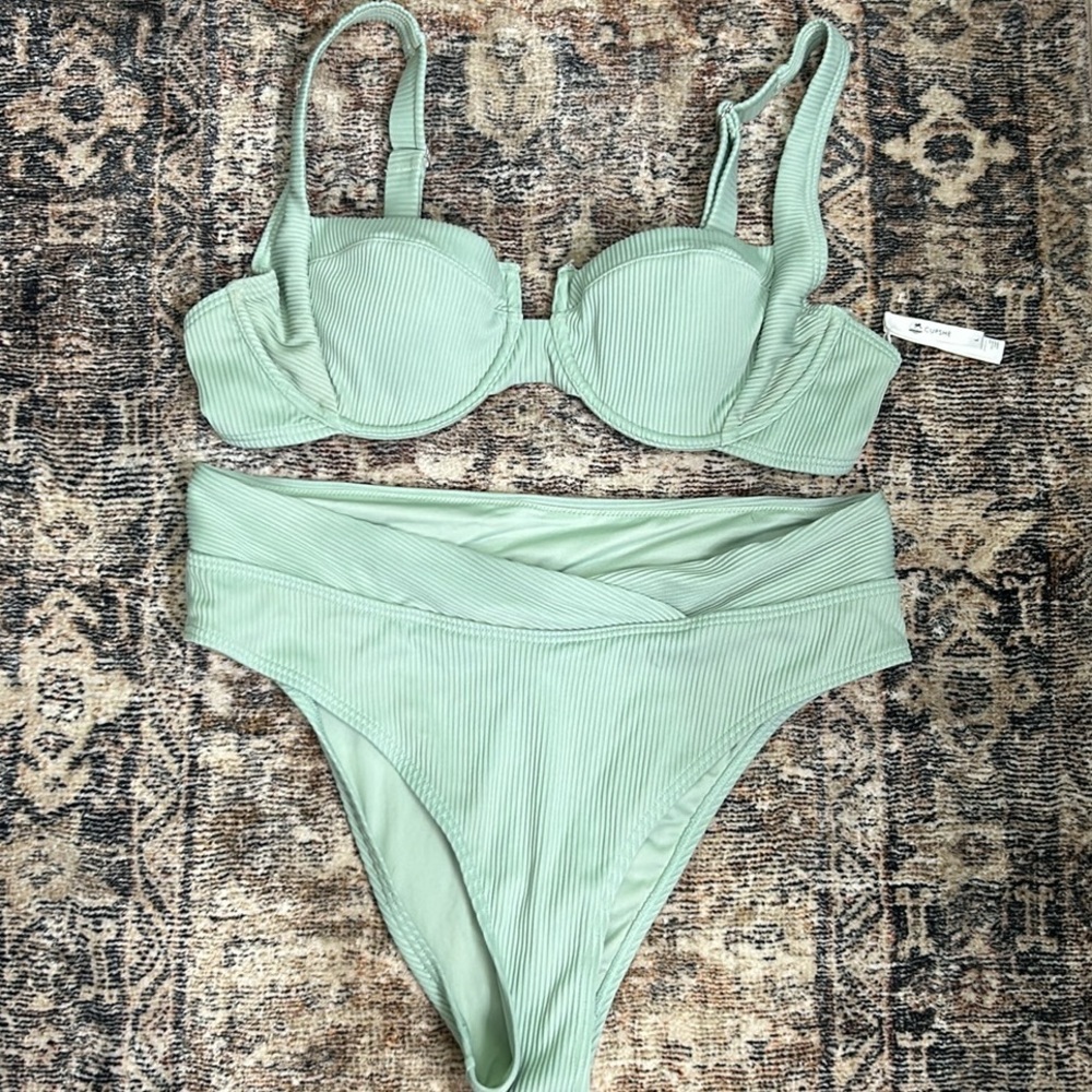 Cupshe | Ribbed Bikini Set